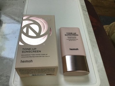 NIB Luxury Korean Skin Care Tone-Up Sunscreen Heimish Bulgarian Rose Tinted SPF!