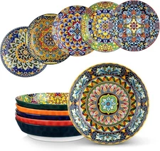  Large Ceramic Bowls Colorful Salad Serving Dishwasher Safe