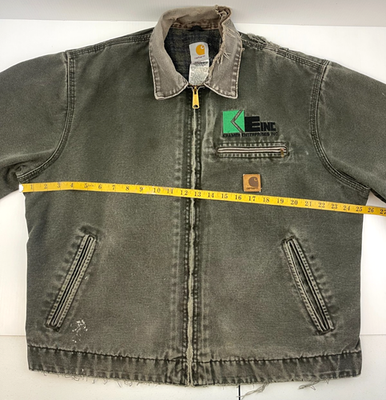 VINTAGE Carhartt Jacket Mens Large Green Detroit J97 MOS Blanket