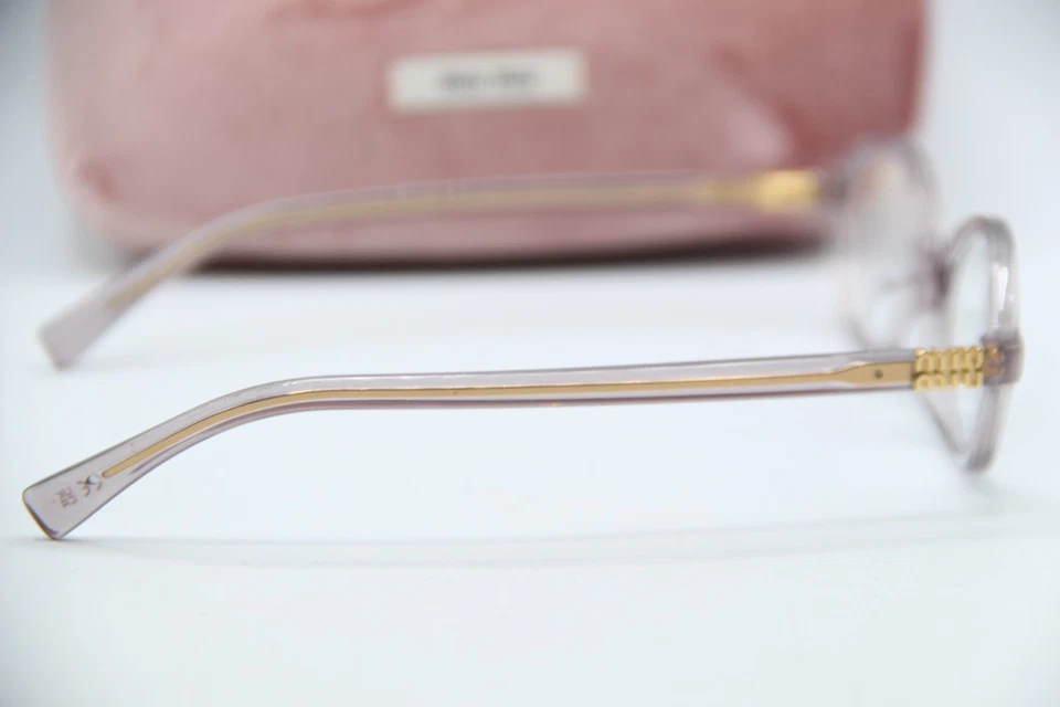 NEW MIU MIU VMU 01X 12W-1O1 CLEAR GOLD AUTHENTIC FRAMES EYEGLASSES 50-18 - Image 3 of 4