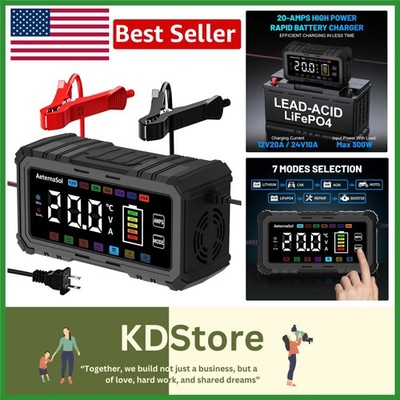 High-Efficiency 20A Battery Maintainer with Pulse Repair for All Battery Types