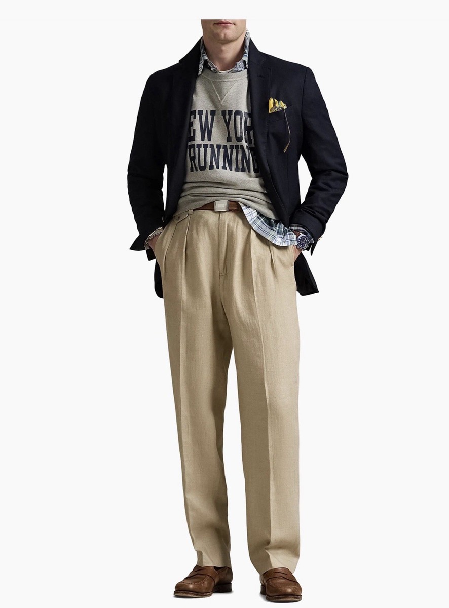 Ralph Lauren Polo Whitman Relaxed Fit Herringbone Pant Trouser