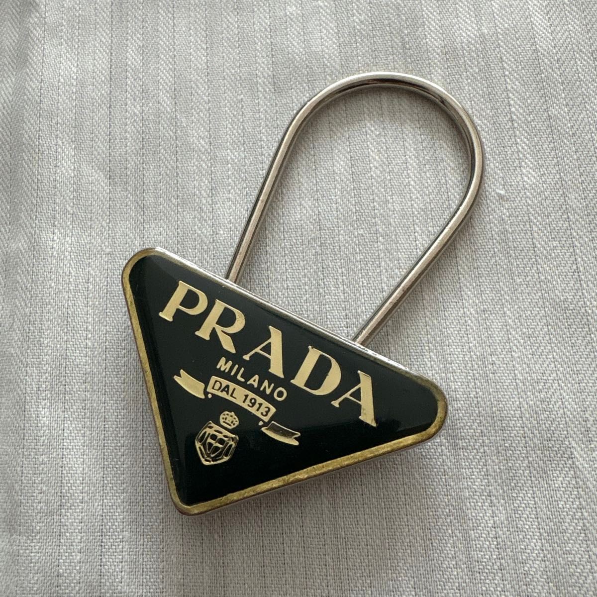 PRADA Triangle Key Holder Prada Triangle Plate Key Ring Bag Charm Triangle Logo thumbnail 3