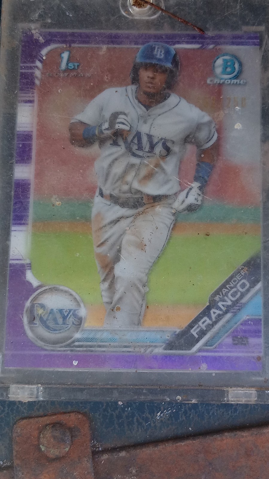 2019 Bowman Chrome Purple Refractor Wander Franco Rookie #BCP-100 /250 Rays