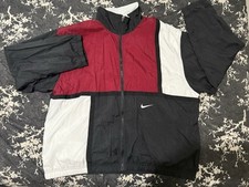 Nike Track Jacket Black/Red/White Colorblock Design