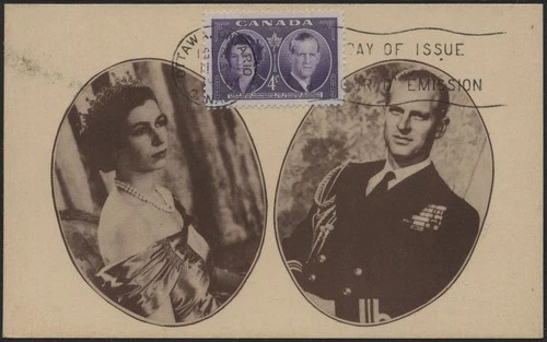 Canada 1951 #315 4c violet Royal Visit, FDC postcard (Oct 26, 1951)