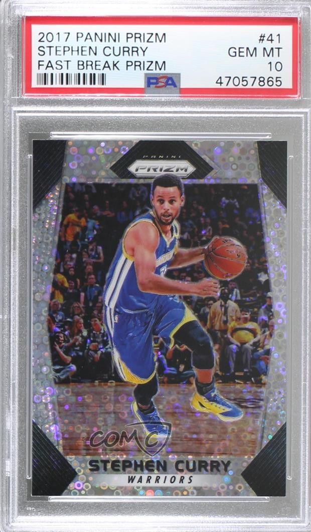 2017-18 Panini Prizm Fast Break Prizm Stephen Curry #41 PSA 10 GEM MT 02z2