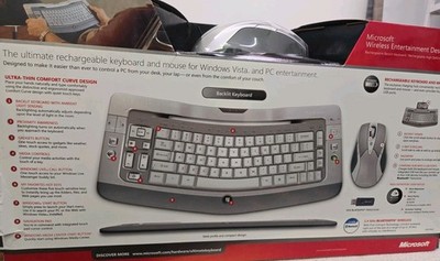 Microsoft Wireless Entertainment Desktop 8000 Keyboard BACKLIT 
