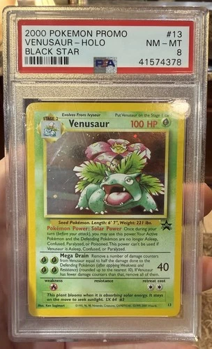 Pokémon Venusaur Black Star Promo #13 Holo 2000 PSA 8 Wizards of the Coast