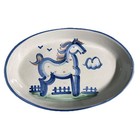 M. A. Hadley 5 Piece Blue Horse/Country Horse Plate Bowl And Serving Dish Set — photo 5