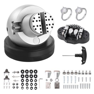 Ball Vise, 5'' Engraving Setting Tool, 360° Rotation Engraving Block Vise, 69 PCS