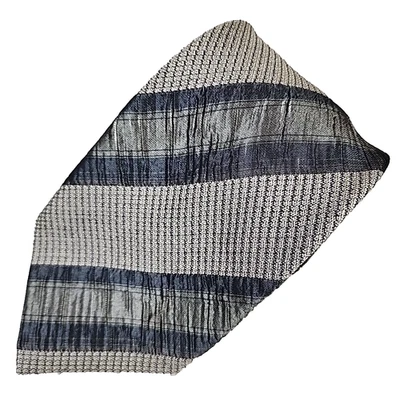 Alcione Silk Necktie 59" x 4" Silver/Gray - Made in Italy Vintage - Image 1 of 4
