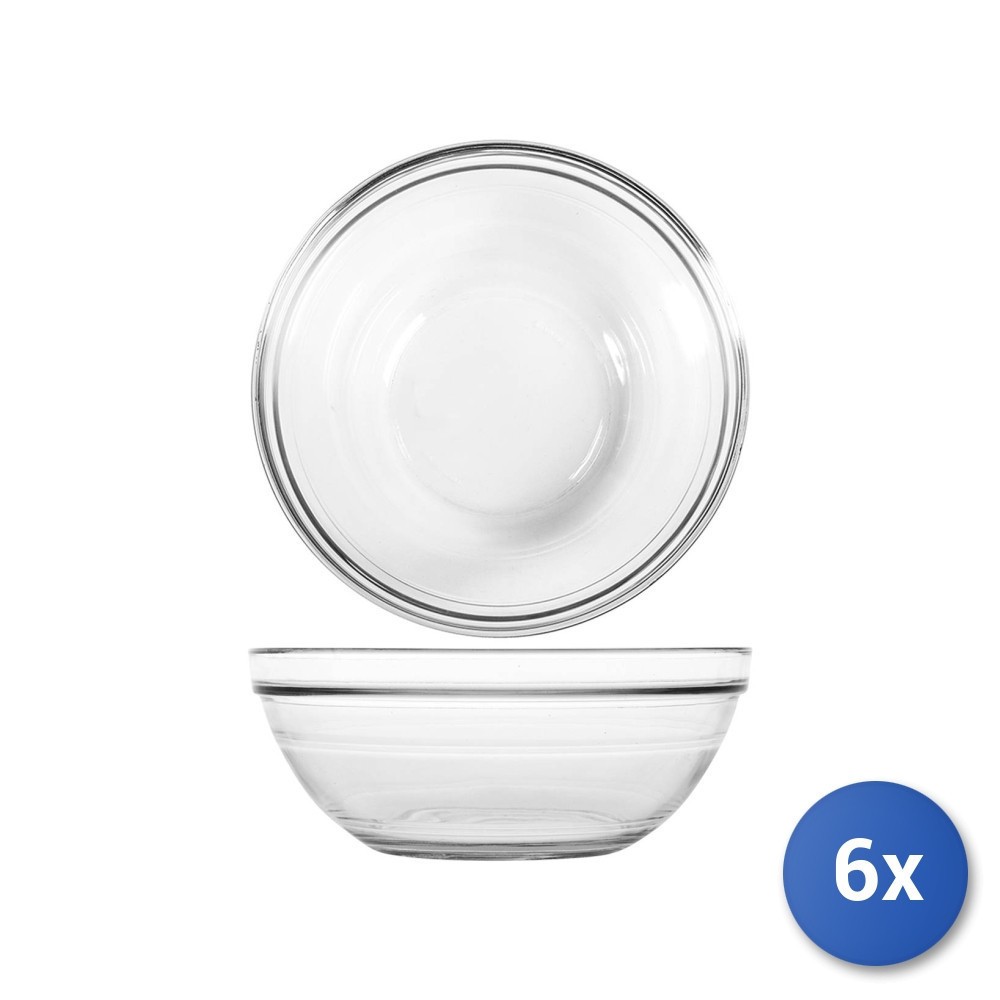 6X Duralex Stackable Glass Cups Lys 26 Cm Bormioli Rocco