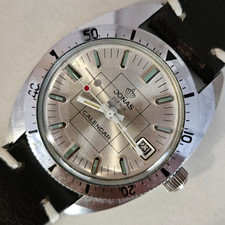 Vintage SkinDiver JONAS Calendar Marine EB8800 Steel Oversize 38mm New Old Stock