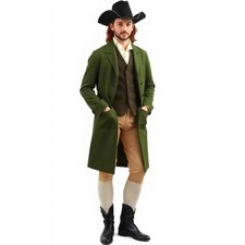 Men's New 19th Century Green Wool Tailcoat, Only Coat For Sale
