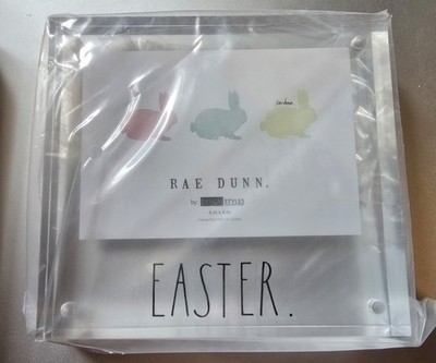 Rae Dunn ''EASTER'' Acrylic Clear 6x4 Photo Frame Magnetic (BLACK LETTERS)  New
