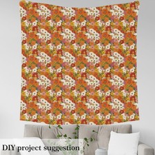 Homewish Colorful Flowers Fabric By The Yard 70S Groovy Daisy Vintage Floral