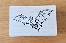 Just For Fun Woodmount Rubber Stamp Scary Vampire Halloween Flying Bat FREE SHIP