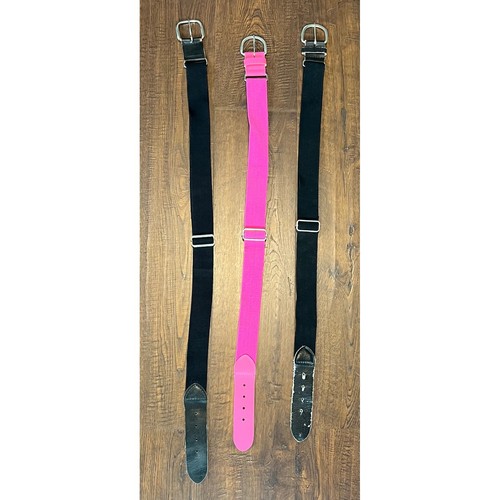 Athletic Belt Set Black Pink Elastic Metal Buckle Youth Adult Sports Gear
