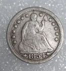 1854 Seated Liberty Arrows Half Dime Silver Business Strike VF  Phil Mint KM#75
