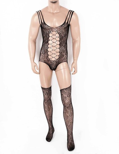 Medias de red de pesca para hombre Medias Pantimedias Malla transparente Lencería de noche - Imagen 33 de 45