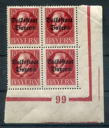 Bavaria plate number 99 119 mint never hinged MNH Perfectto MNH mint never hinged