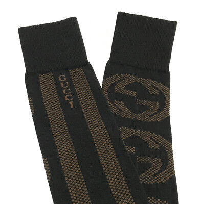 グッチインターロッキングGソックス Gucci Interlocking G Furia Long Socks -Black Cotton Blend