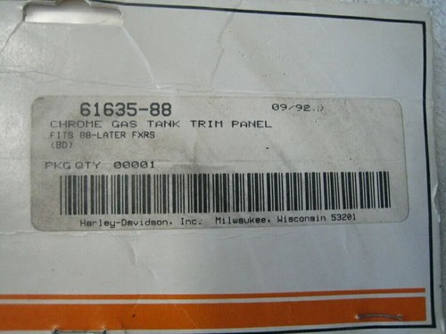 Harley Chrome Cover Gas Tank Trim Dash Panel NOS 61635-88 Shovelhead FXRS - Picture 4 of 4
