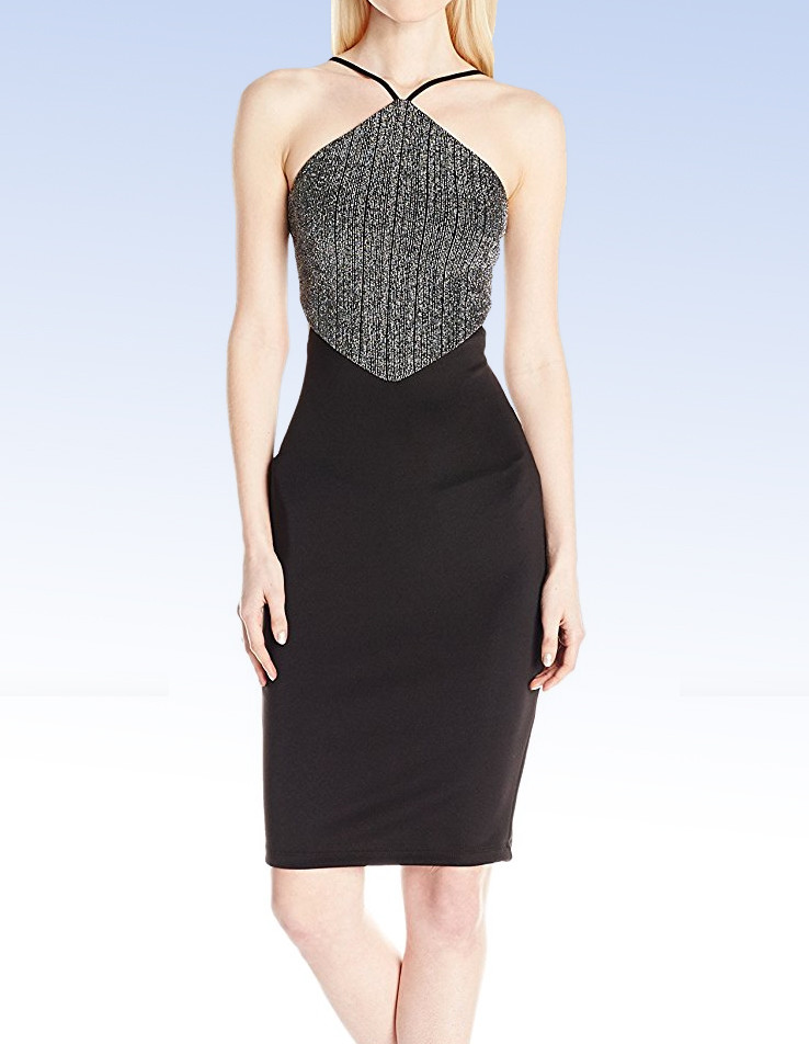 JUMP Juniors' Shimmer Diamond Halter Neck Sexy Dress - Black - Size 1/2 |  eBay