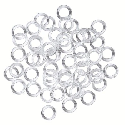 13mm Clear Plastic Roman Blind Curtain Rings 10 20 50 100 250 1000 Sewing Loop - Image 1 of 4
