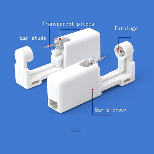 Ear Piercing Gun Disposable Self Ear Piercing Gun Kit With 4mm Earring Stu$i - Bild 3 von 11