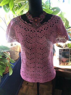 pink crochet top