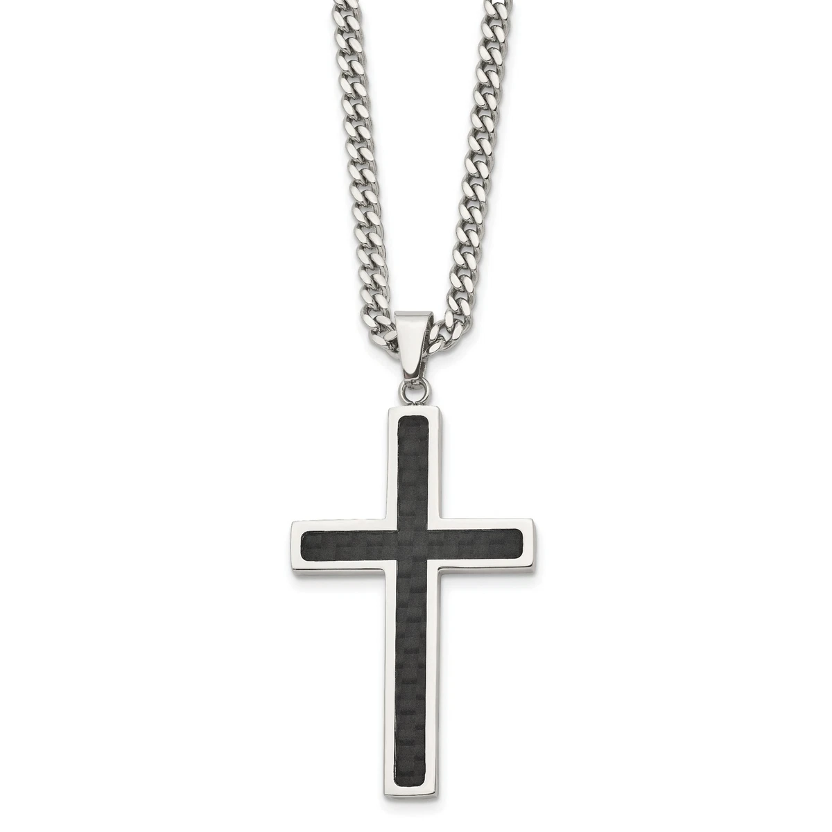 Carbon fiber hotsell cross necklace