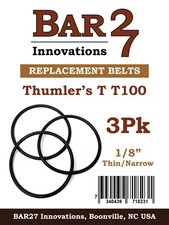 3 Replacement Drive Belts Thumlers Rock Tumbler Model T, T-100 1/8" Thin/Narrow
