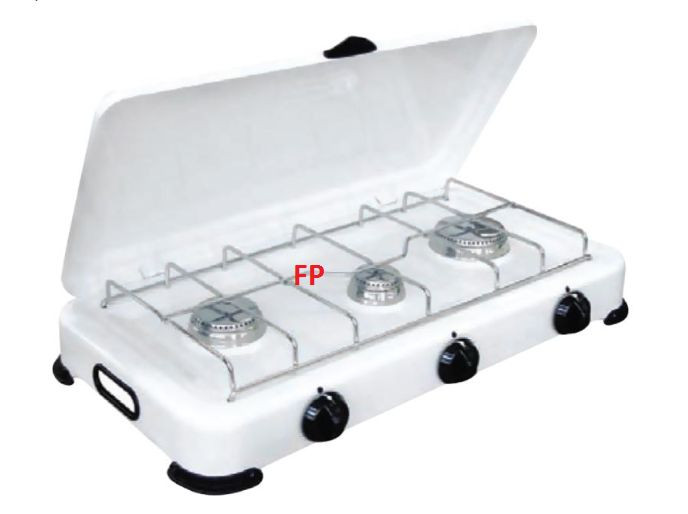 Fornello Gas 3 Fuochi Outdoor Professionale - Kit Campeggio 071020