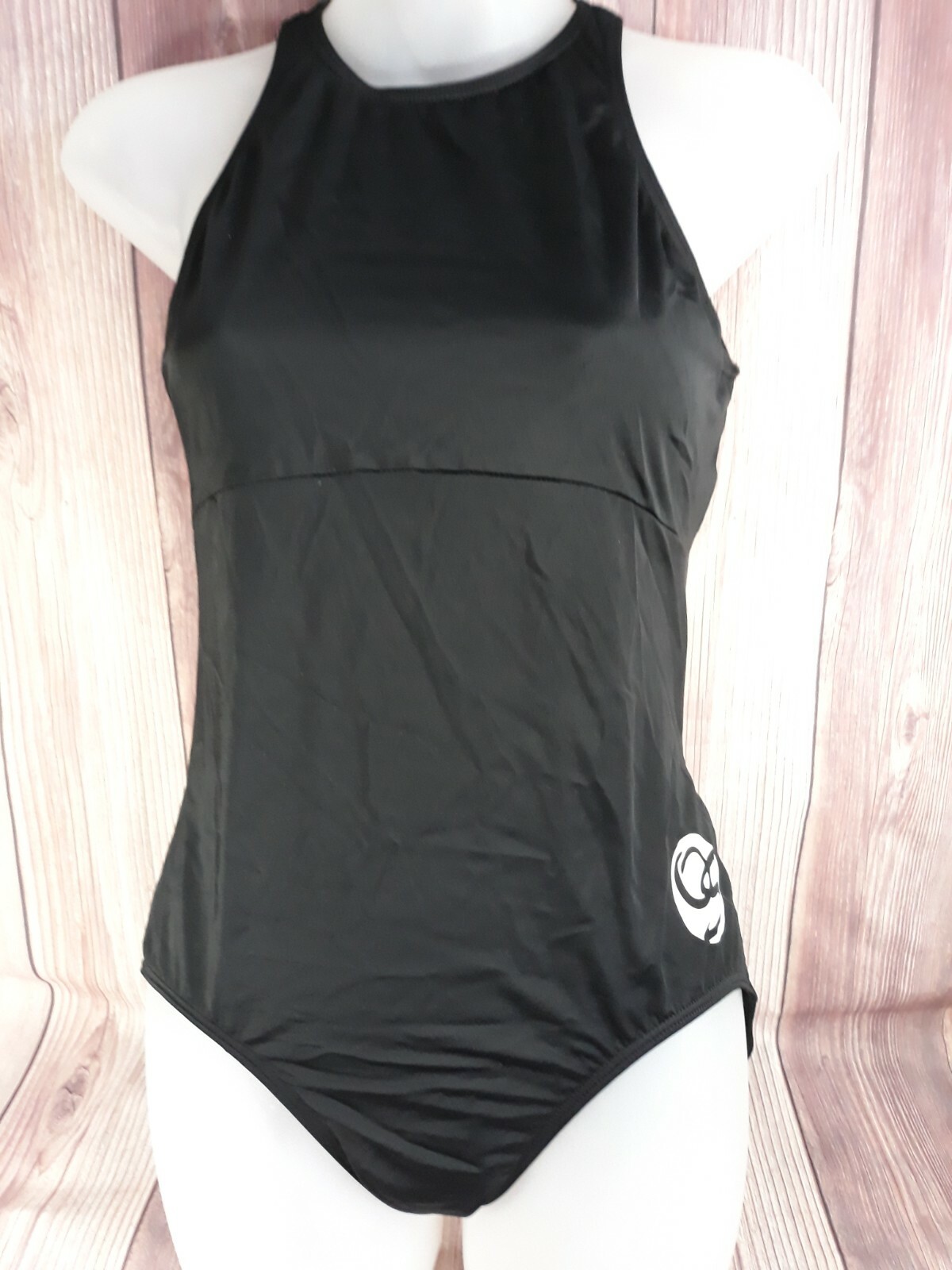 Balera Racing One Piece Black Swimsuit Size AM Gem