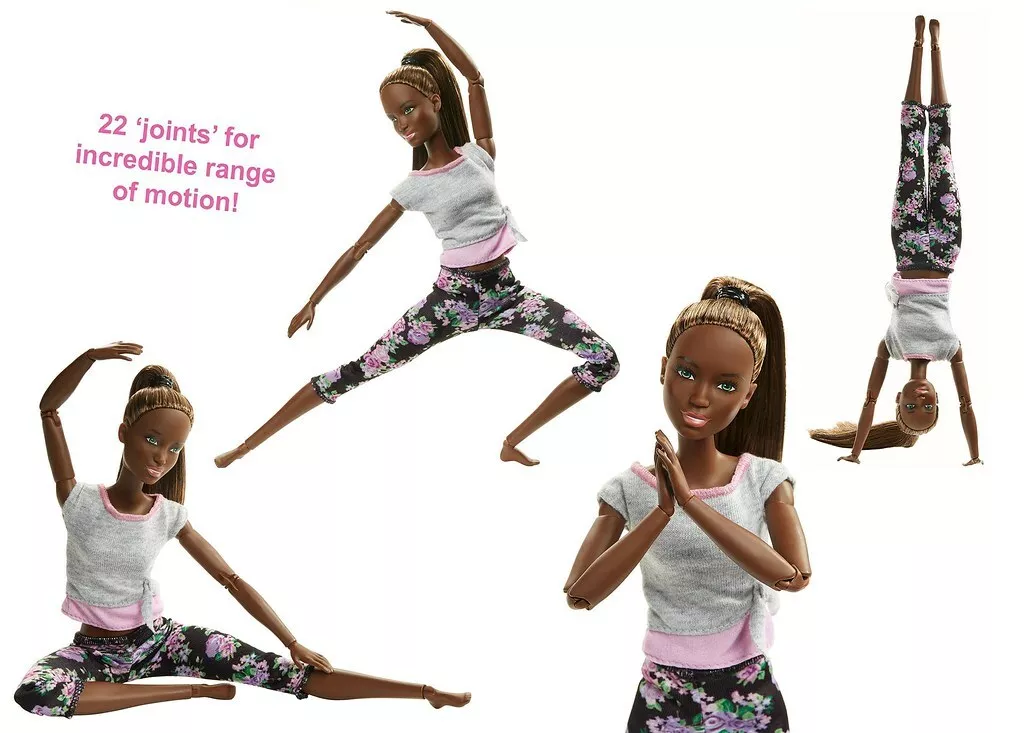 Barbie Made to Move Floral Leggings Yoga Doll African American FTG83