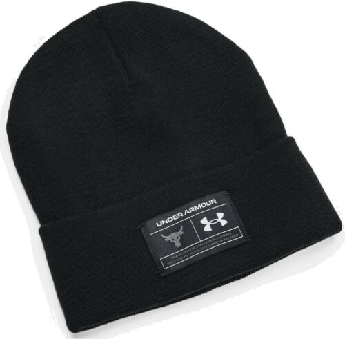 Under Armour Mens UA Project Rock Cuff Beanie Black NEW NWT Dwayne Rock Johnson - Picture 1 of 3