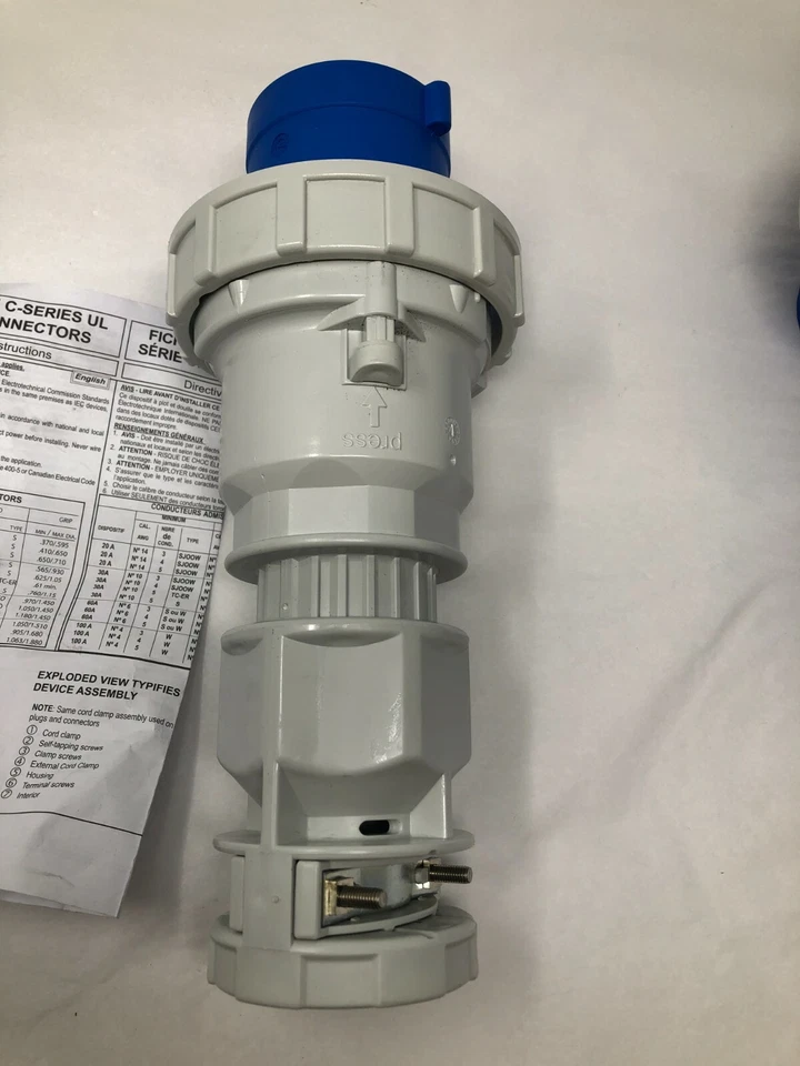 Hubbell C460P9WA 60/63A 125/250VAC Hubbell-PRO C-Series Watertight Plug - Image 4 of 4