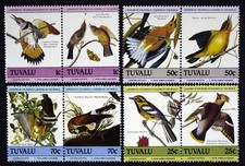 Tuvalu 1985 Mi:TV 276-283 ** MNH Vögel / Birds Animals / Fauna  John James Audub