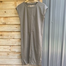 Everlane The Luxe Green Shift Midi Dress Olive Green Small