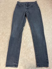 NYDJ Womens Mid Rise Slim Fit USA Made Gray Legging Denim Jeans Dark Wash 0/34