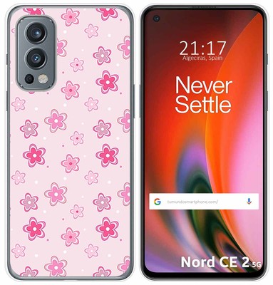 Cover Silicone per OnePlus Nord 2 5G Disegno Fiori Disegni