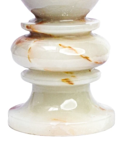 Handmade Antique Flower Vase White Onyx Brown Tone,Height:12", Diameter: 4"- 1pc - Image 3 of 4