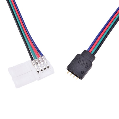10PCS 10mm 4 Pin Male Female PCB Connector Cable For RGB 5050 3528 LED Stri-q HF - Picture 5 of 9