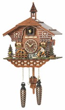cuckoo clock black forest quartz german wood batterie house style handmade new