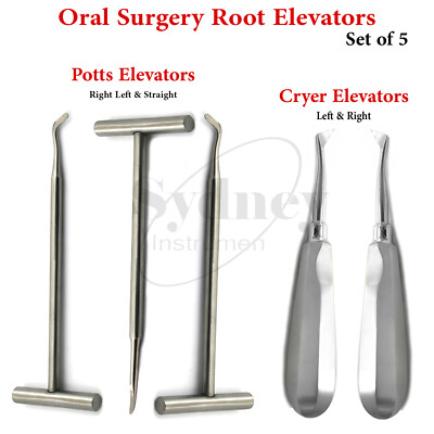 Tooth Extraction Root Potts Elevators Oral Surgery Tooth Lossen Pulling Lab Tool