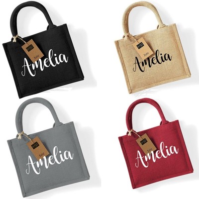 small hessian bolsas personalised