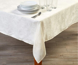 Awesome ebay christmas tablecloths 62 X 104 Ivory Poinsettia Rectangle Damask Christmas Tablecloth Ebay