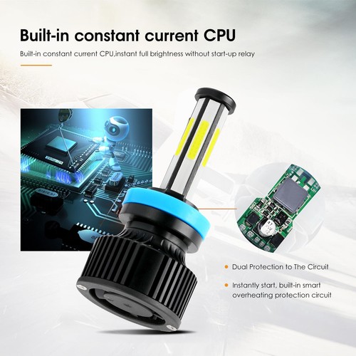 6-side H11 H9 LED Headlight Bulbs Conversion Kit High Low Beam 6500K Super White - Picture 7 of 15